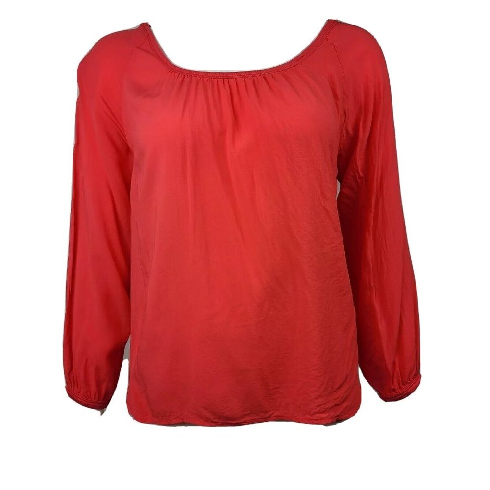ANN TAYLOR LOFT Solid All Pink Long Sleeve Top‎ Womens Size S Small